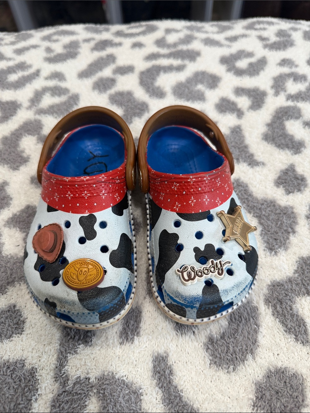 CROCS Kids' Cowboy-Themed Clogs in White, Black, Red, Brown and Blue